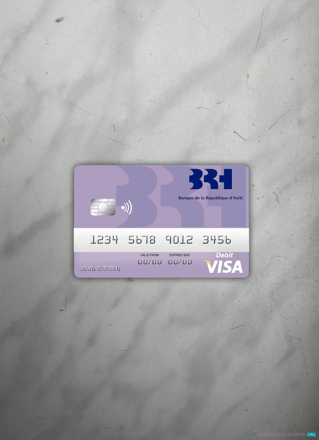 Download Haiti BRH Bank visa debit card photolook front Photoshop template